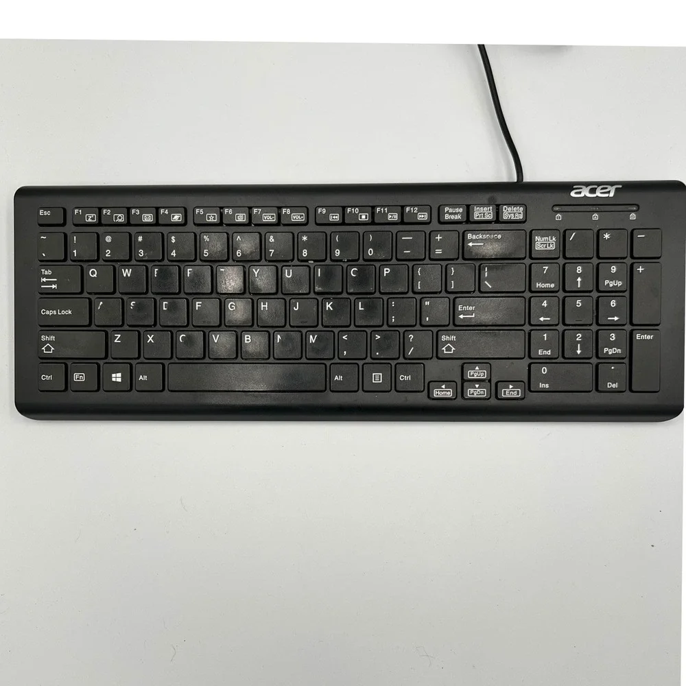 Acer Wired Keyboard OM-130006A/K Black Very Good Full Size USB Slim